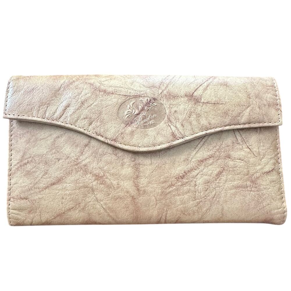 Vintage Buxton Genuine Leather Wallet Tan Minimalist Travel Organizer